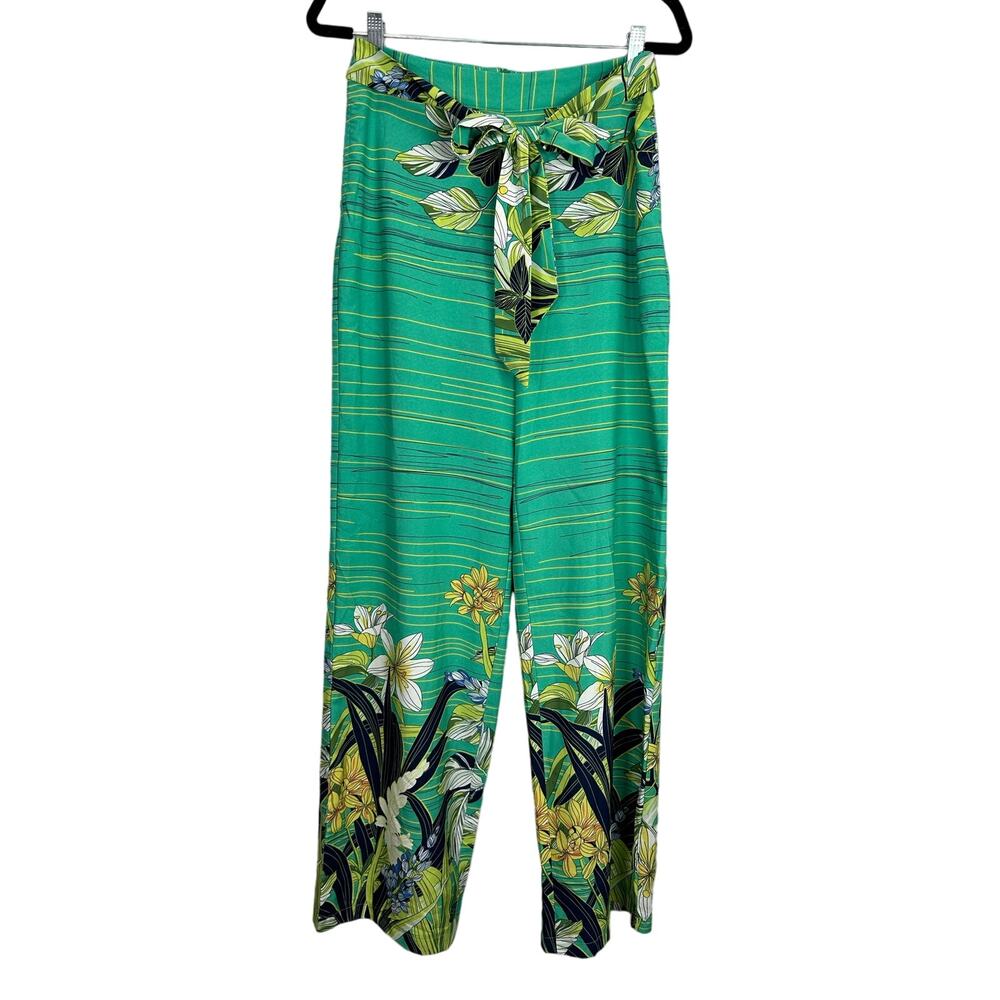 Milk & Honey NWOT Women’s Palazzo Floral Tropical Tie Waist Pants size Small
